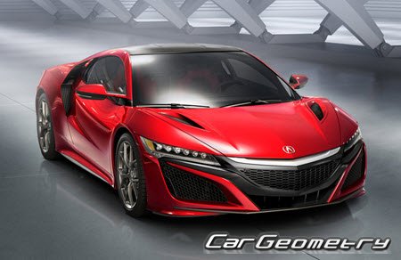 Кузовные размеры Хонда NSX, Размеры кузова Acura NSX 2016-2023 Кузовные размеры Хонда NSX, Размеры кузова Acura NSX 2016-2023